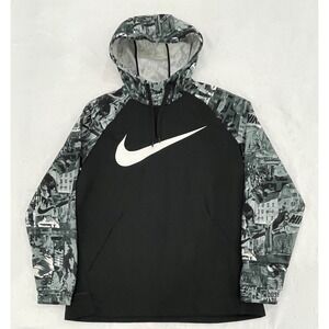 Nike Vintage Dri Fit Pullover Graphic Hoodie Y2K Men's XL Camo Sweatshirt